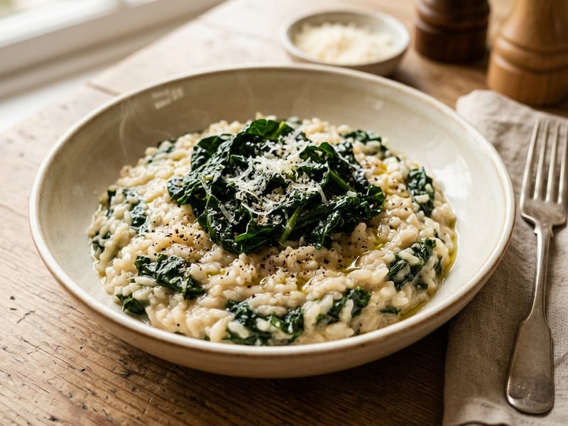 Cremiges Schwarzkohl-Risotto mit Parmesan | Risotto al Cavolo Nero
