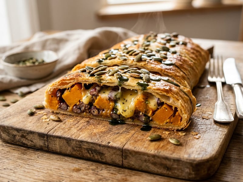 Steirischer Kürbis-Käferbohnen-Strudel | Aus dem Backrohr