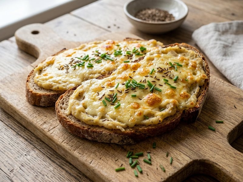 Gebackene Erdäpfelkas-Brote | Mit Bergkäse überbacken