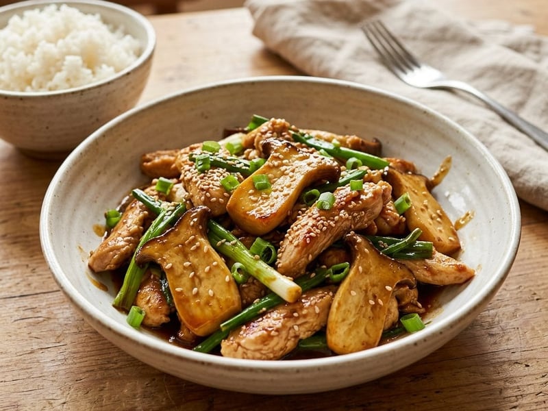 Kräuterseitling-Wok-Hendl | Knackig in 15 Minuten