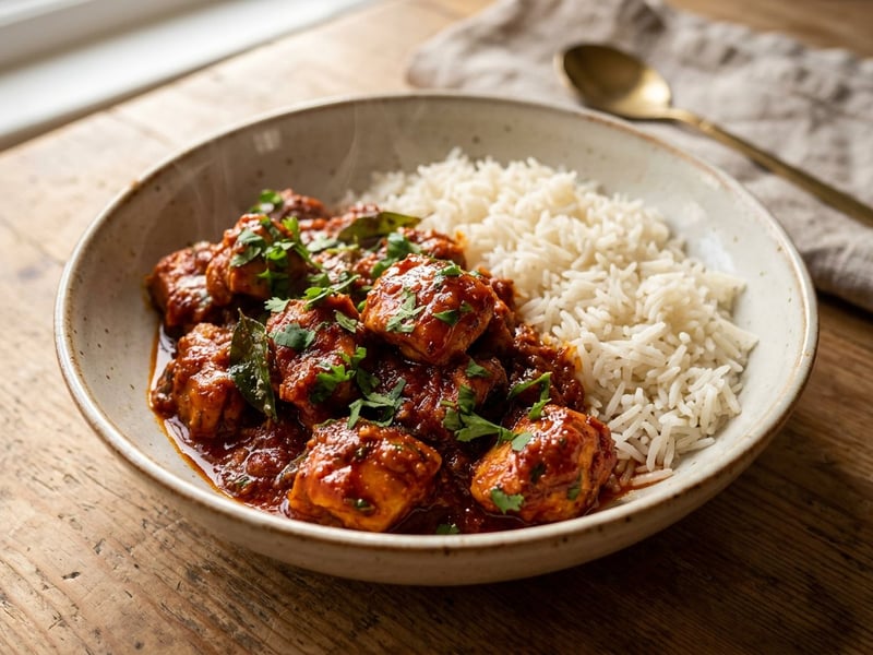 Chicken Ghee Roast | Würzige Hendlpfanne in 25 Min.