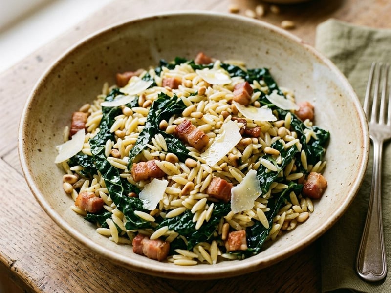 Toskanischer Orzosalat mit Schwarzkohl & Pancetta