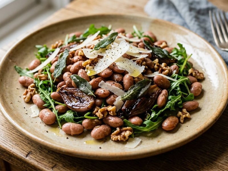 Warm Borlotti Bean Salad | With Balsamic Shallots & Sage