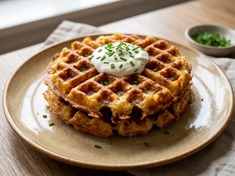 Oven-Baked Potato Waffles with Mountain Cheese