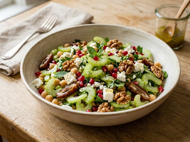 Knackiger Stangensellerie-Salat mit Datteln & Feta