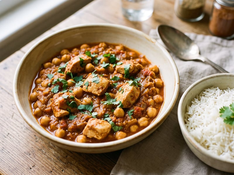 Indian Murgh Chana | Spiced Chicken and Chickpea Skillet