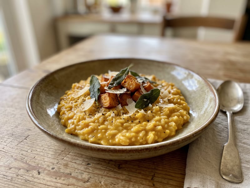 Süßkartoffel-Risotto mit Salbei | Cremiger Herbstgenuss