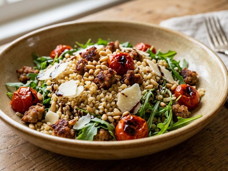 Tuscan Bulgur Salad | With Crispy Salsiccia