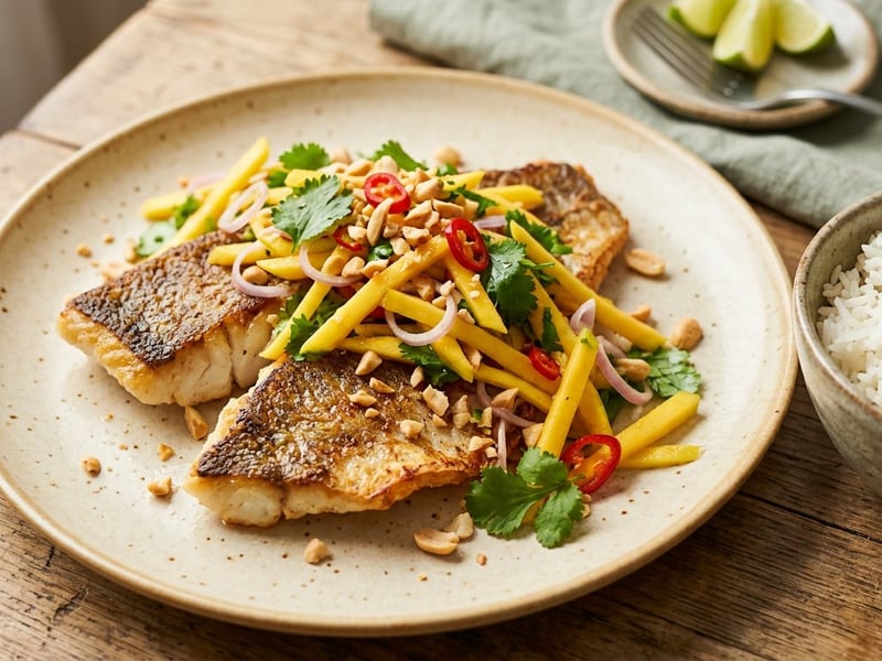 Pla Tod Yam Mamuang | Knuspriger Thai-Fisch mit Mango