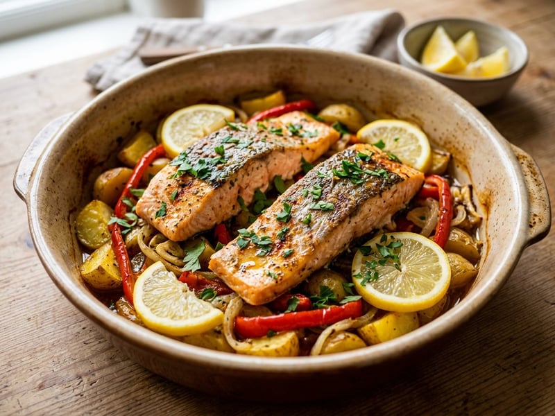 Saibling al Horno | Spanischer Saibling auf Erdäpfel-Paprika-Bett