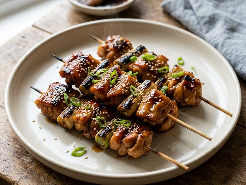 Japanese Negima Yakitori | Juicy Street Food Chicken Skewers