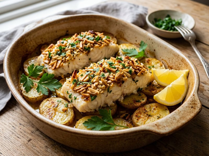 Bacalao con costra de almendras | Knuspriger Mandel-Kabeljau