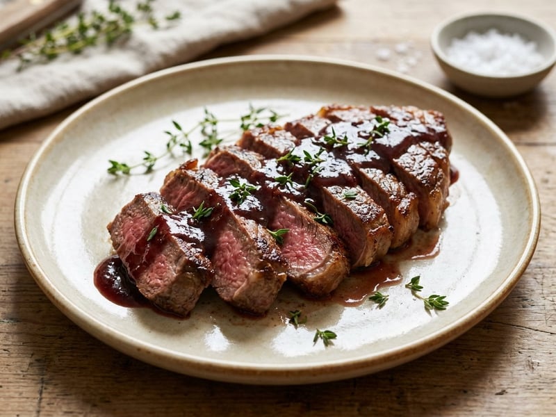 Wiener Beiriedsteak | Zartrosa in Schalotten-Rotweinsauce