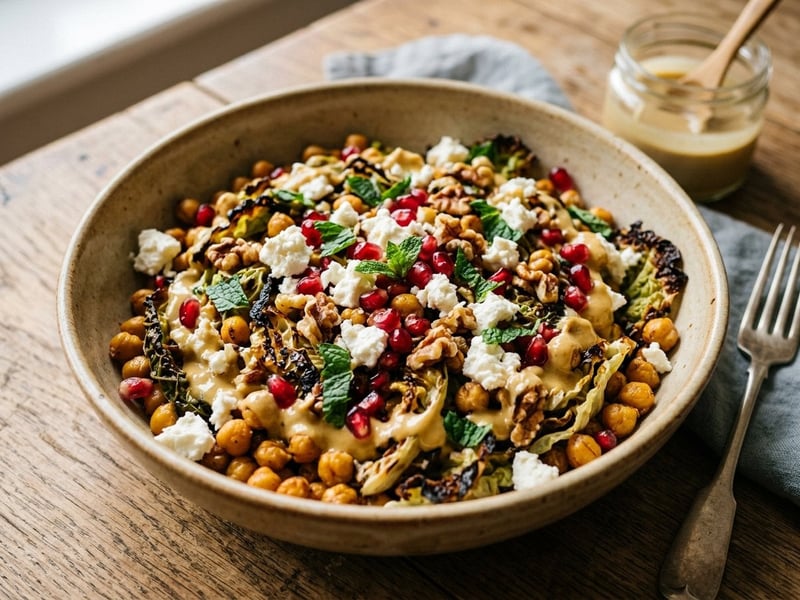 Middle Eastern Savoy Cabbage Salad with Feta | Spiced & Crispy