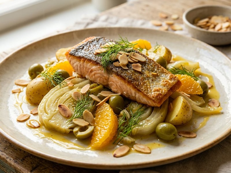 Spanischer Saibling mit Fenchel und Orange | Zart & knusprig
