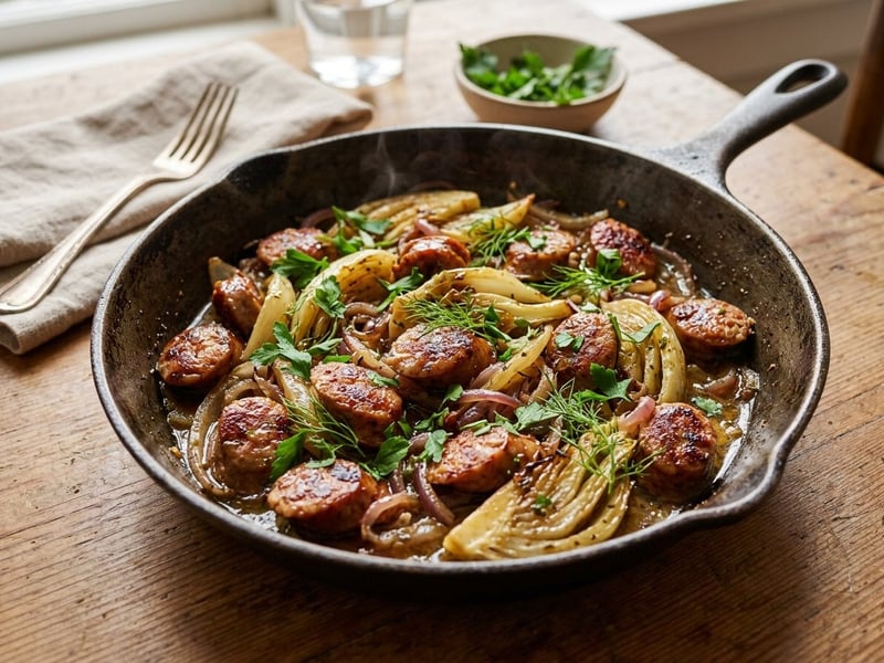 Salsiccia con Finocchi | Quick Italian Sausage Skillet with Fennel