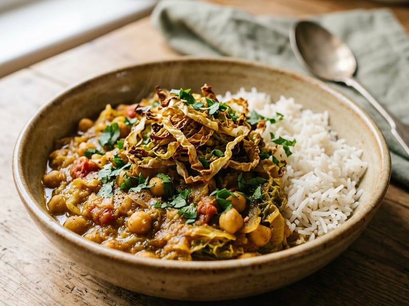 Indisches Wirsing-Kichererbsen-Curry | Würzig & Vegan