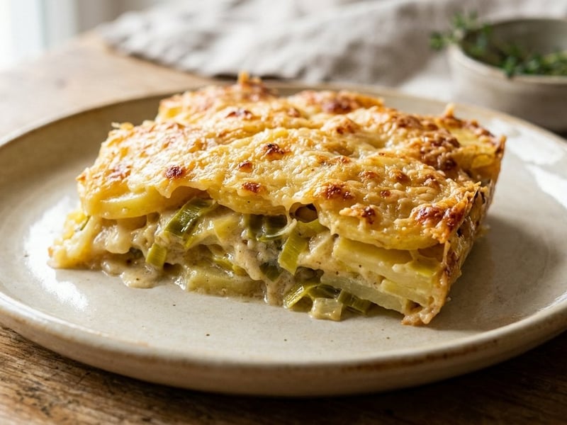 Waldviertler Erdäpfel-Lauch-Auflauf | Deftig überbacken mit Bergkäse