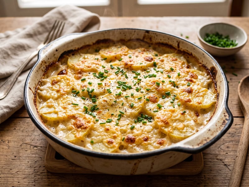 Knoblauchrahm-Erdäpfelauflauf | Cremig überbacken mit Bergkäse