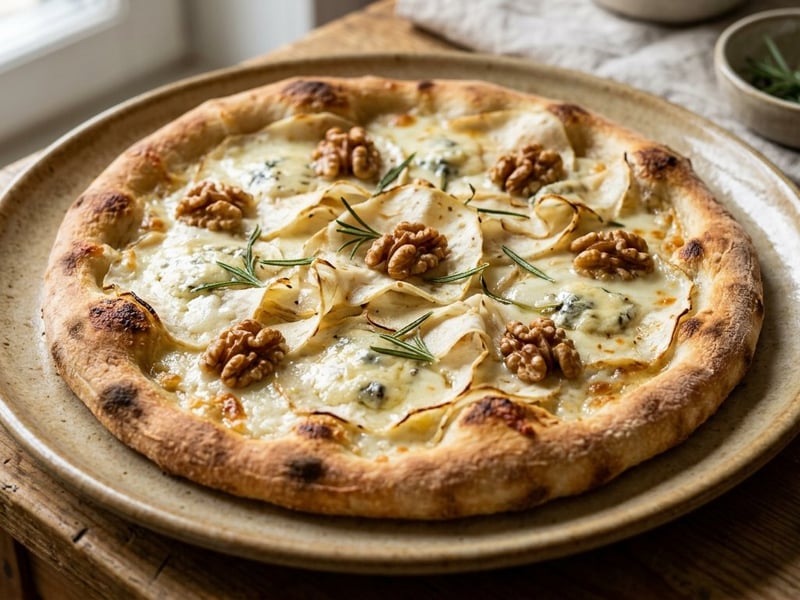 Pizza Bianca mit Knollensellerie & Gorgonzola | Knusprig