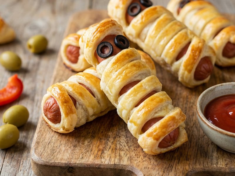 Mumien-Würstel im Blätterteig