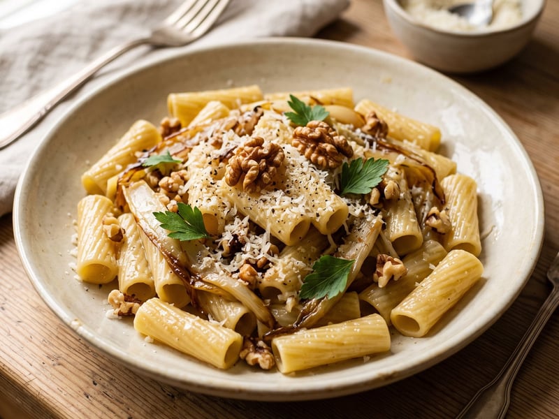 Rigatoni mit Chicorée & Walnüssen | Feiner Herbstgenuss