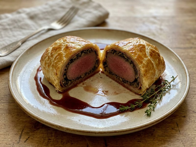 Hirschrücken Wellington im Blätterteigmantel