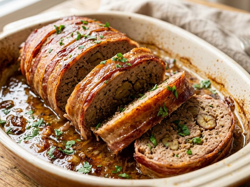 Steirischer Maroni-Hackbraten im Speckmantel | Saftig aus dem Backrohr