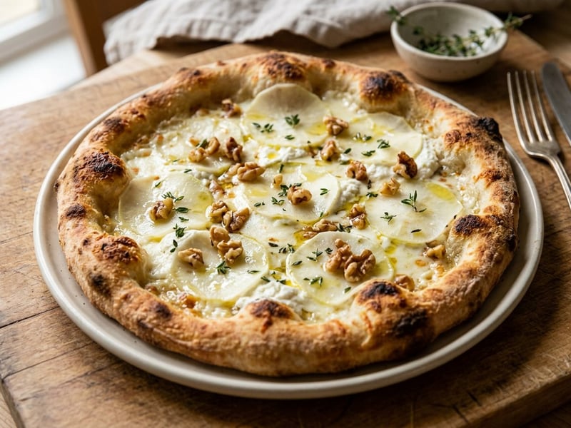 Pizza Bianca mit Kohlrabi & Ricotta | Feiner Backrohrgenuss