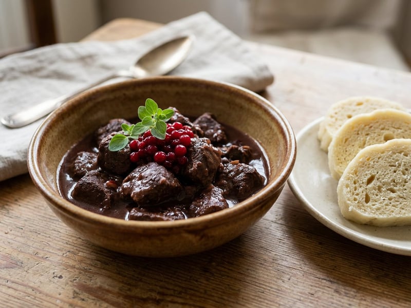 Klassisches Hirschgulasch | Zart geschmort mit Preiselbeeren