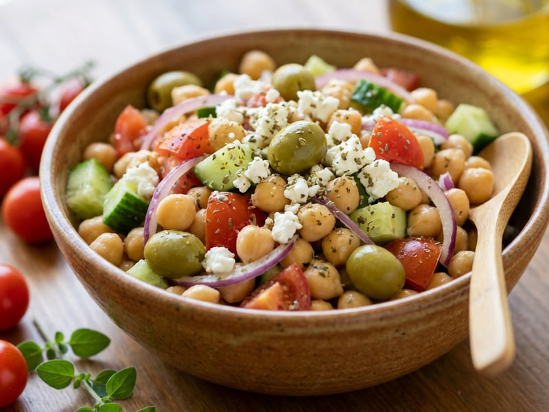 Greek Chickpea Salad with Feta