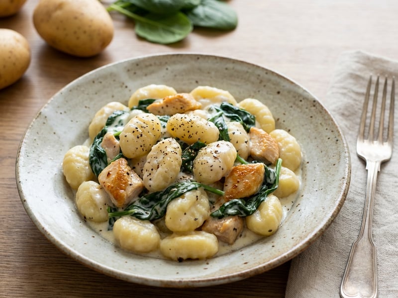 Gnocchi with Spinach and Chicken Breast (AT)