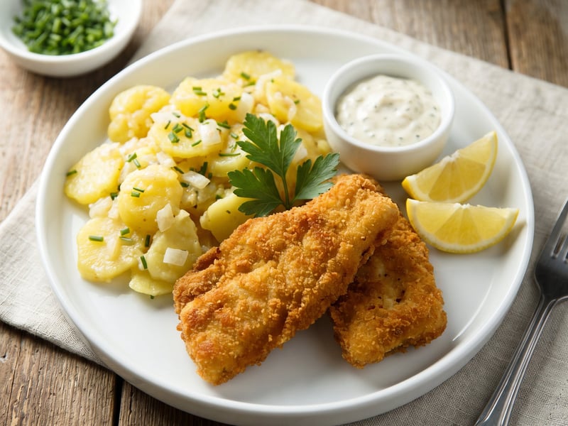 Fried Carp with Potato Salad