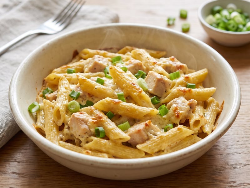 Nudelauflauf mit Hüttenkäse