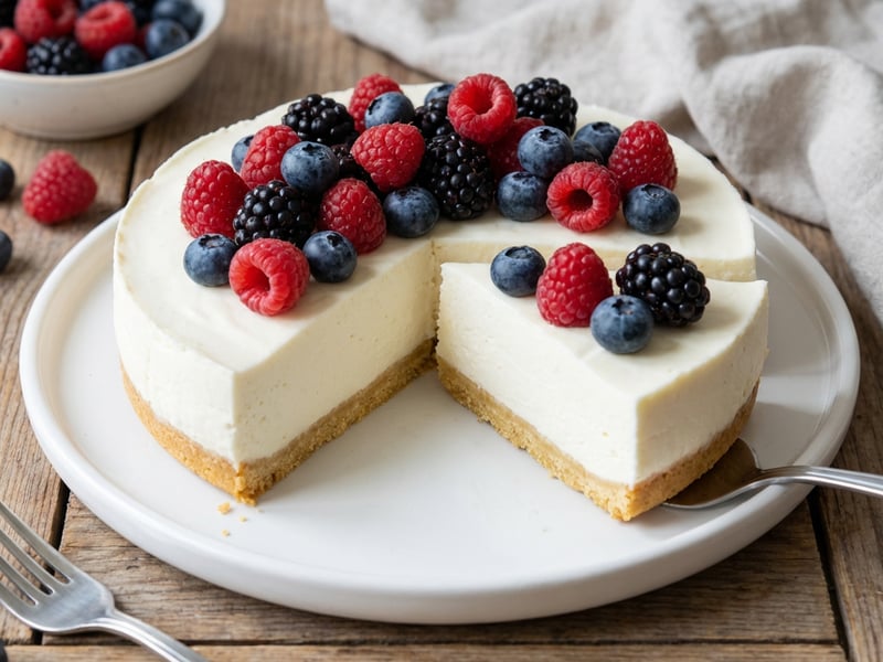 Waldbeeren Cheesecake ohne Backen