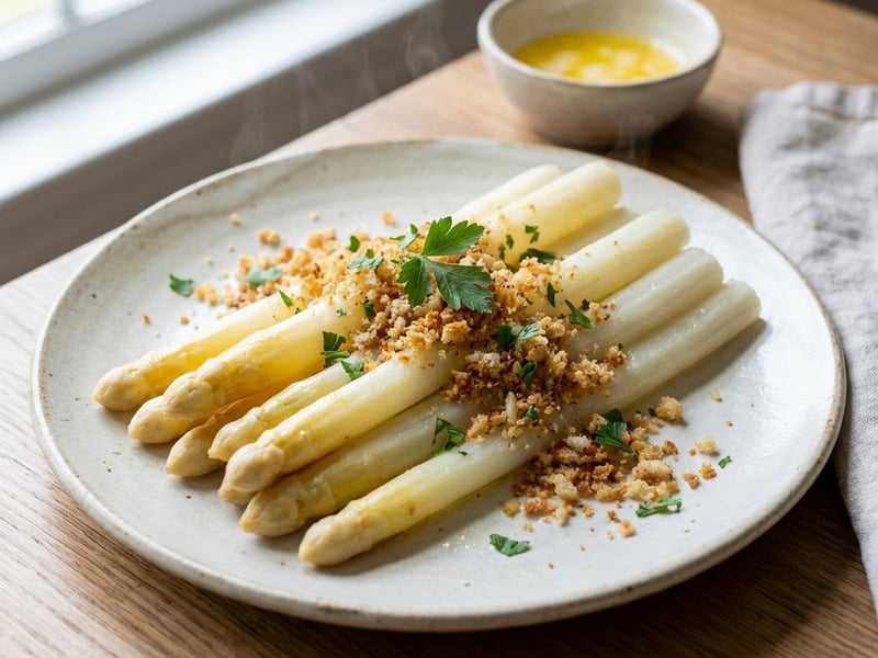 Weißer Spargel mit Bröselbutter | Frühlingsklassiker
