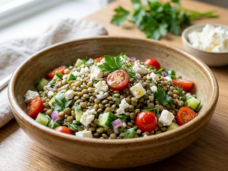 Linsensalat mit Feta | Frisch & Proteinreich