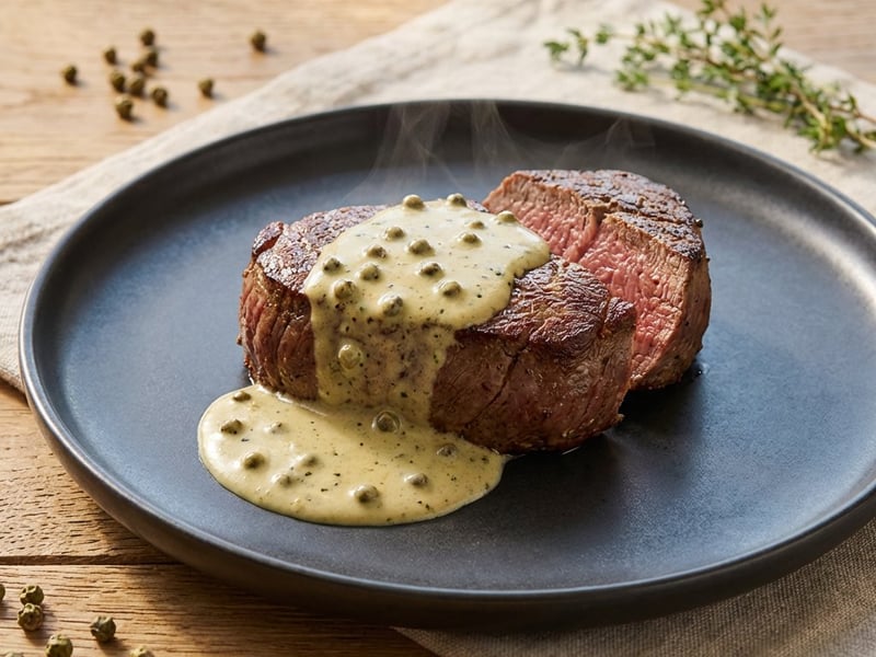 Beef Fillet Steak with Pepper Sauce