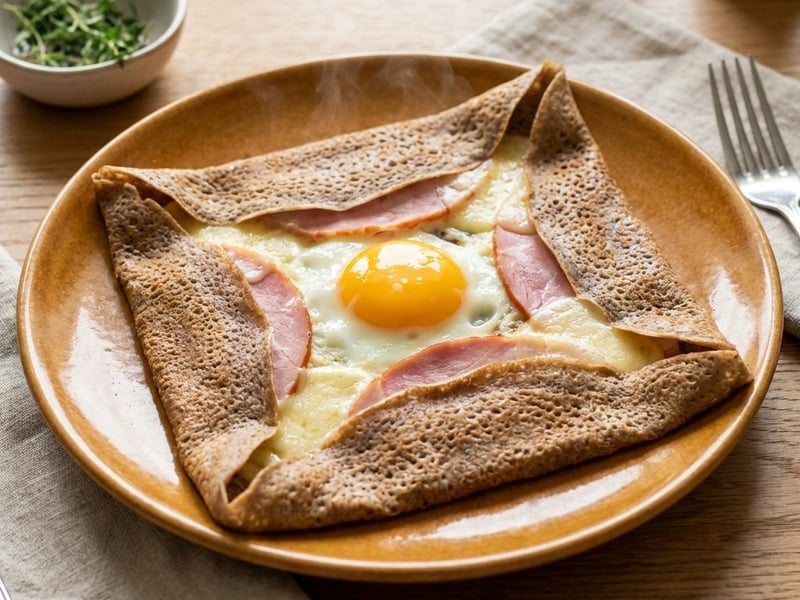 Französische Galettes mit Schinken und Käse