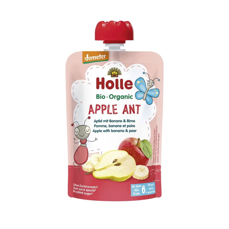 Holle BIO Apple Ant - Pouchy Apfel & Banane mit Birne
