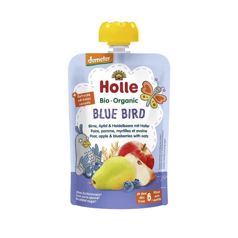 Holle Blue Bird - Pouchy Pear, Apple & Blueberry with Oats