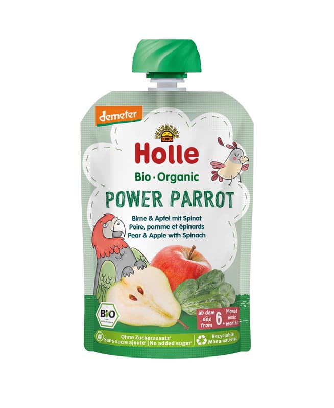 Holle Power Parrot - Pouchy Pear with Apple & Spinach