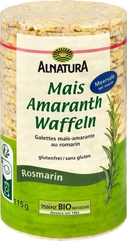 Alnatura BIO Mais-Amaranth-Waffeln mit Rosmarin glutenfrei