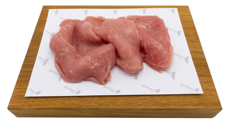 Surschnitzel vom Schwein geschnitten