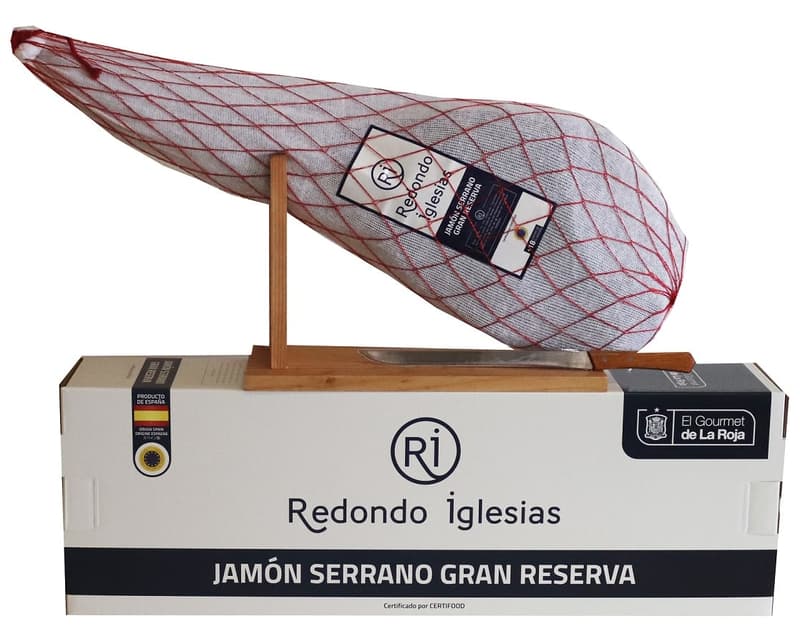 Redondo Iglesias Serrano Gran Reserva im Ganzen mit Halterung und Messer