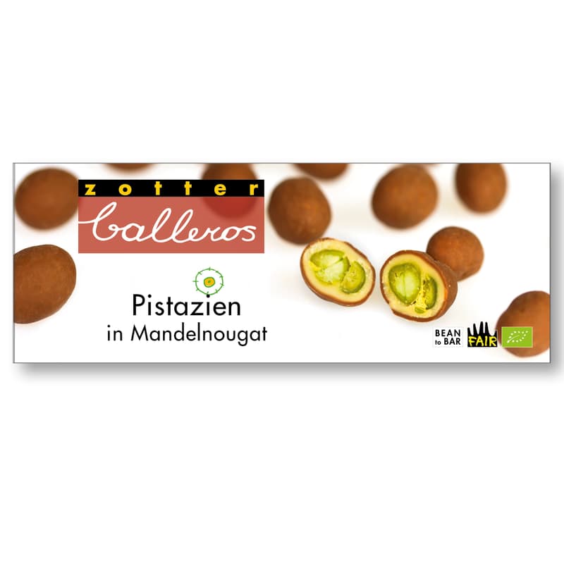 Zotter Balleros Pistachios in almond nougat