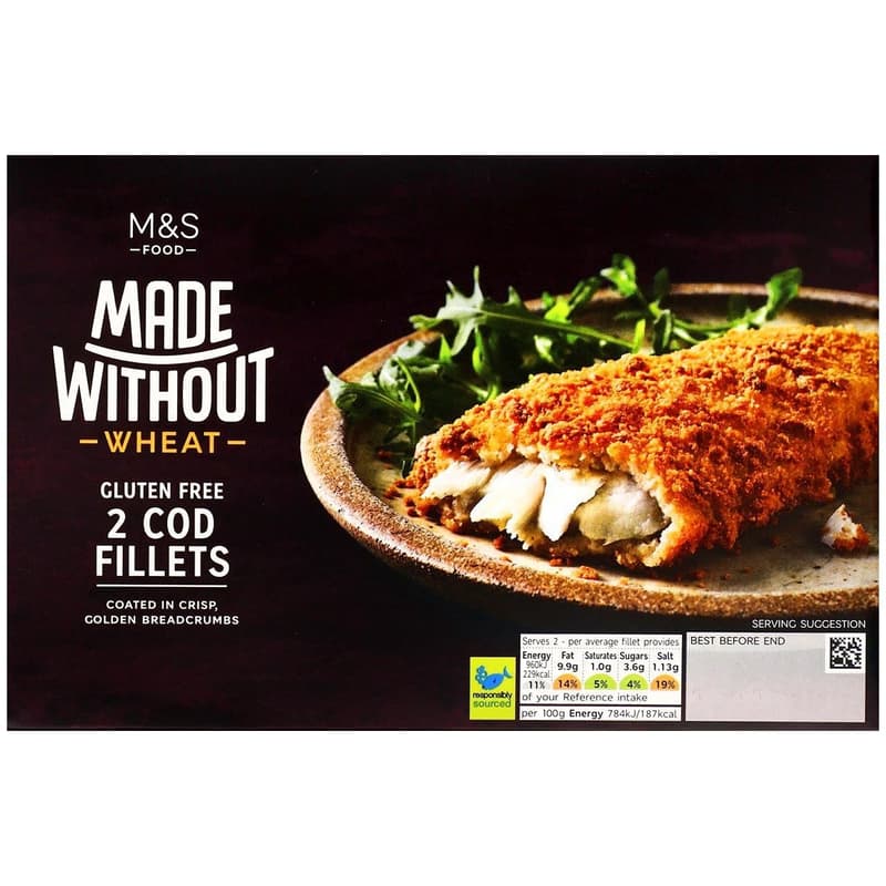 Marks & Spencer 2 Breaded Cod Fillets glutenfrei (tiefgekühlt)
