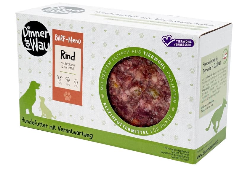 Dinner for Wau BARF Menü Rind (tiefgekühlt)