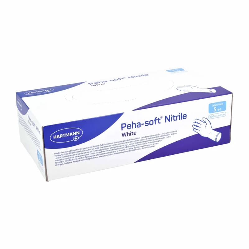 Disposable glove Peha-soft® nitrile white powderfree S, pharmacy pack