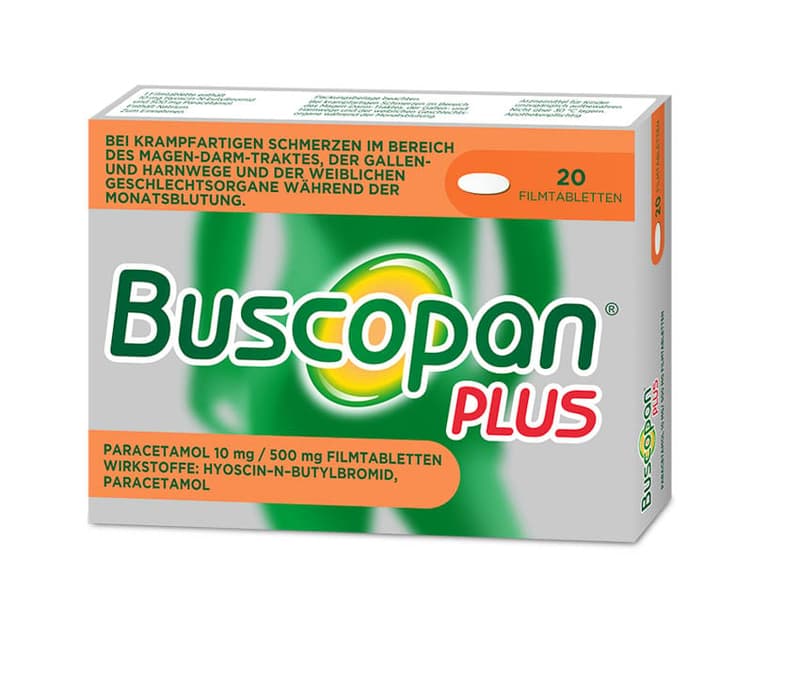 Buscopan plus paracetamol 10 mg/ 500 mg film-coated tablets